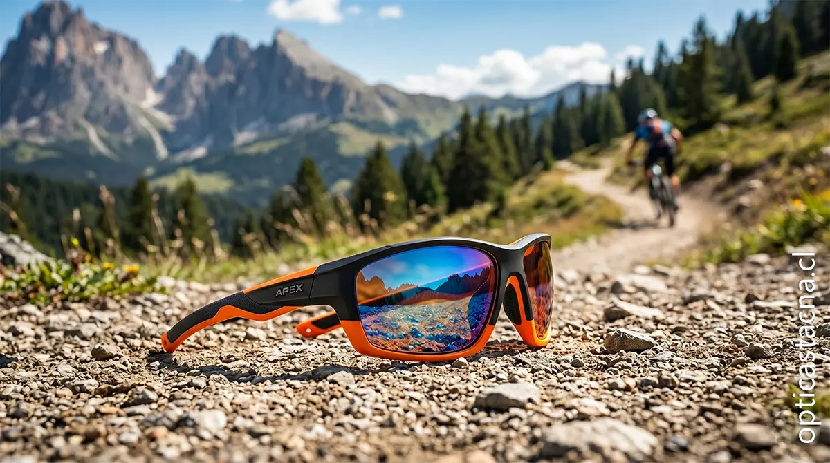 Atleta preparándose con lentes deportivos de alto rendimiento